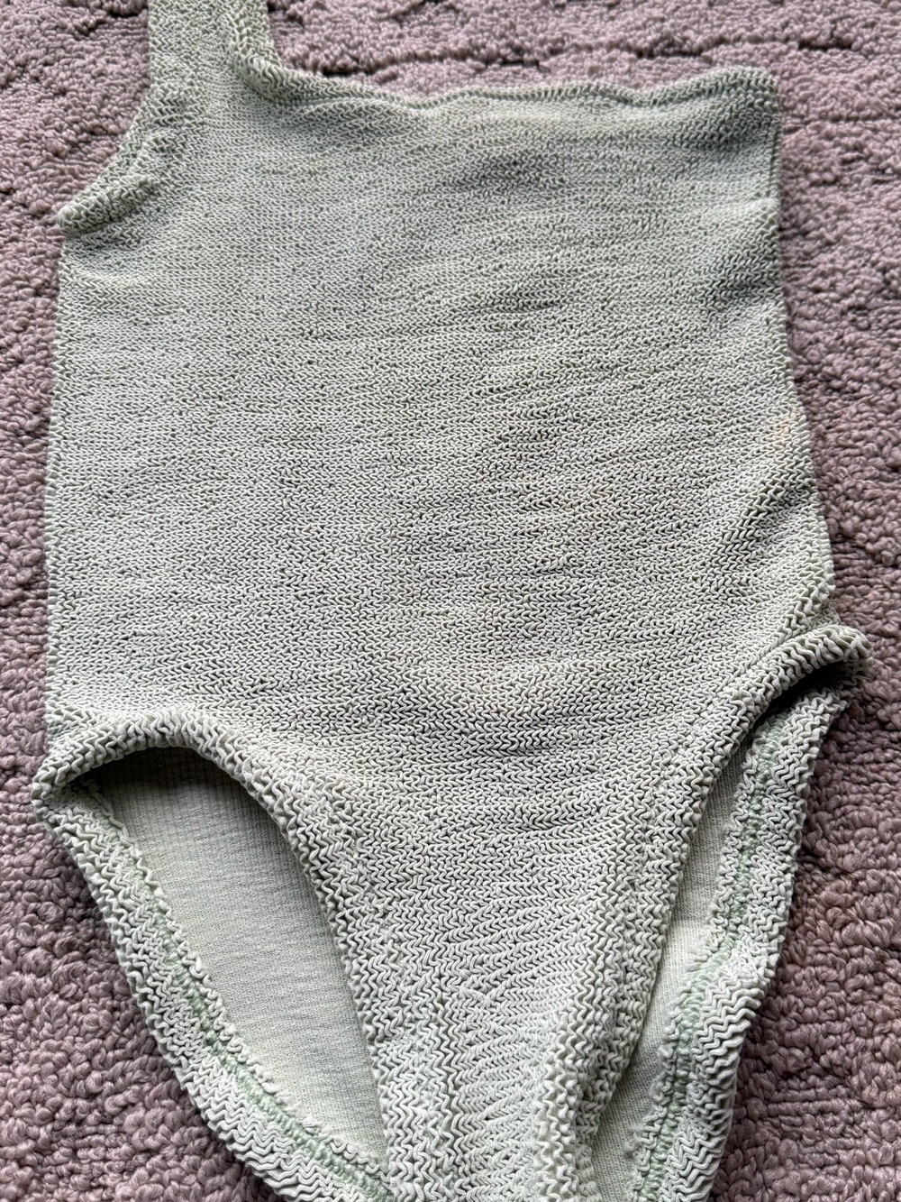 Hunza G One-Shoulder One-Piece in Sage Green